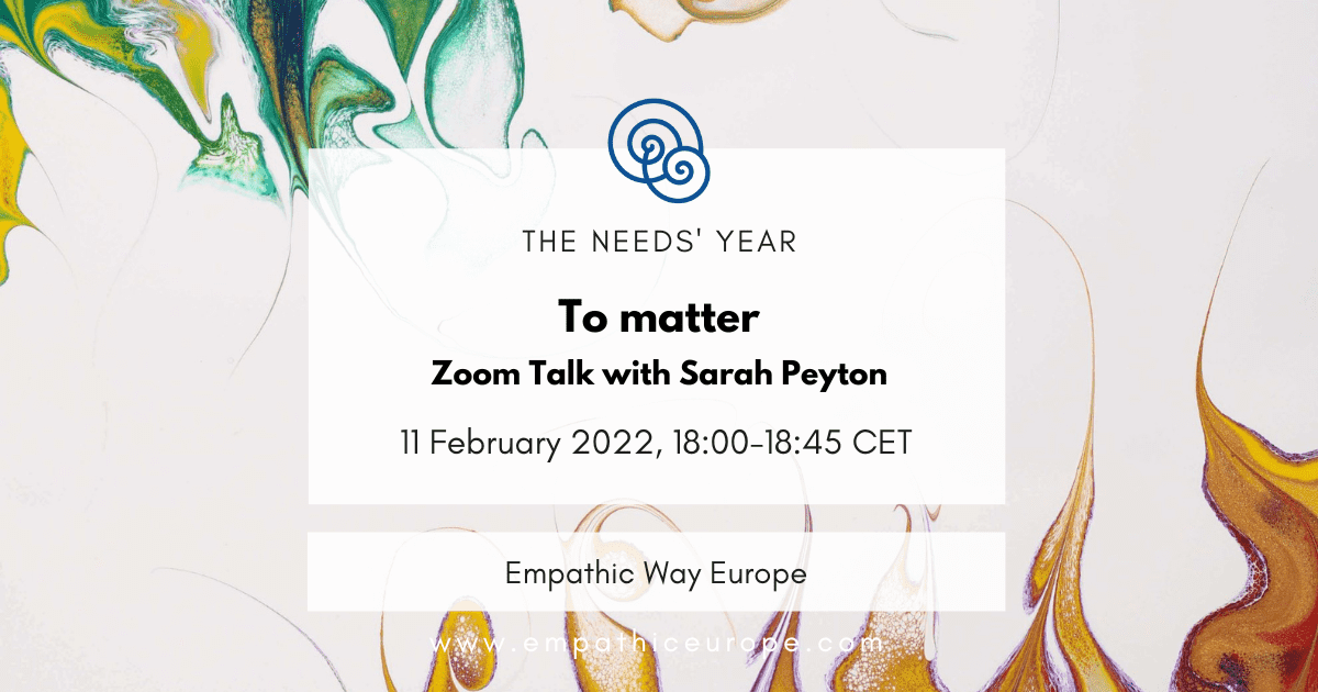 6 to matter zoom talk with sarah peyton the needs year empathic way europe